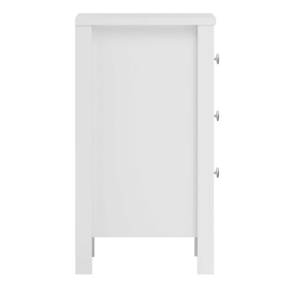 Gossmere White Bedside Table 3 Drawers