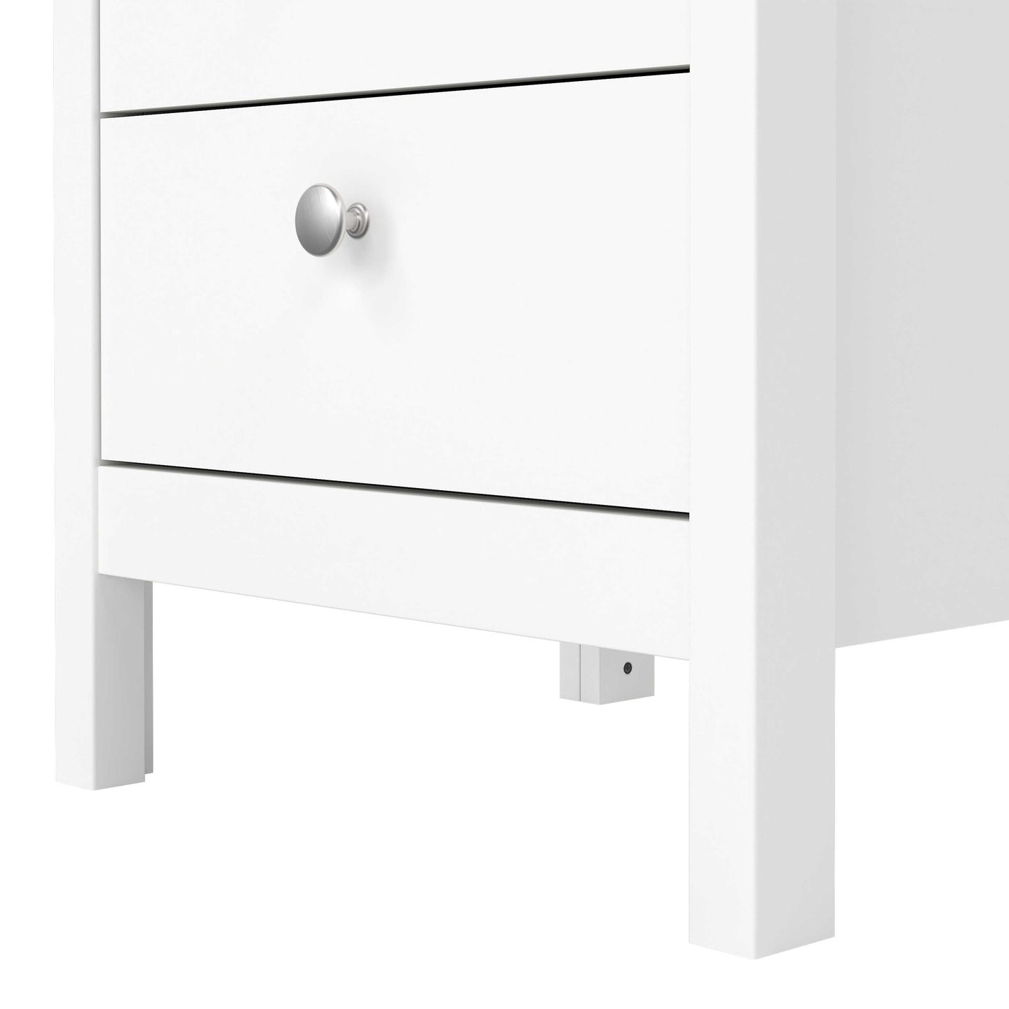 Gossmere White Bedside Table 3 Drawers