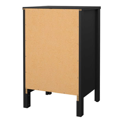 Gossmere Matt Black Bedside Table 3 Drawers