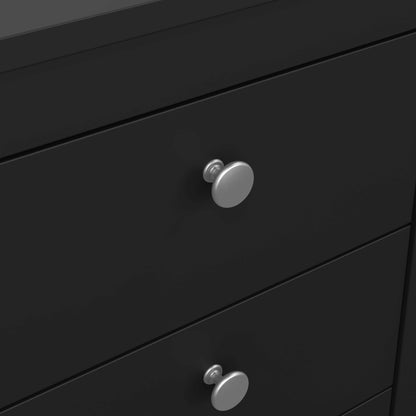 Gossmere Matt Black Bedside Table 3 Drawers