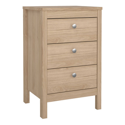 Gossmere Hickory Oak Effect Bedside Table 3 Drawers