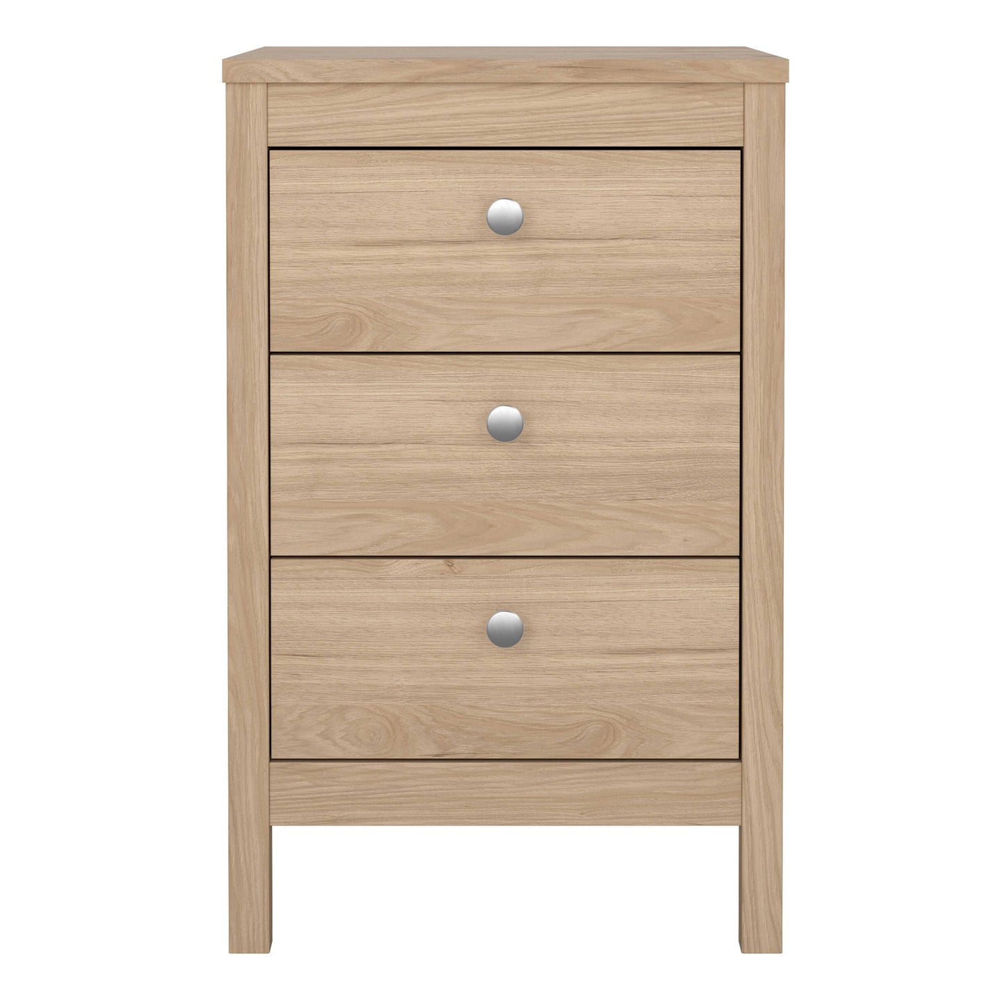 Gossmere Hickory Oak Effect Bedside Table 3 Drawers