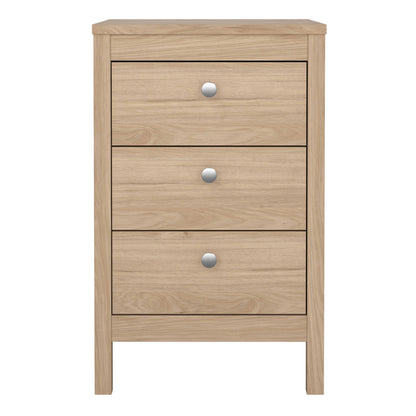 Gossmere Hickory Oak Effect Bedside Table 3 Drawers