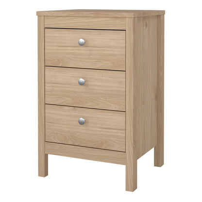 Gossmere Hickory Oak Effect Bedside Table 3 Drawers