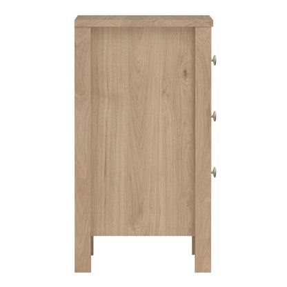 Gossmere Hickory Oak Effect Bedside Table 3 Drawers