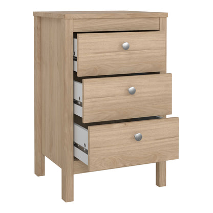 Gossmere Hickory Oak Effect Bedside Table 3 Drawers