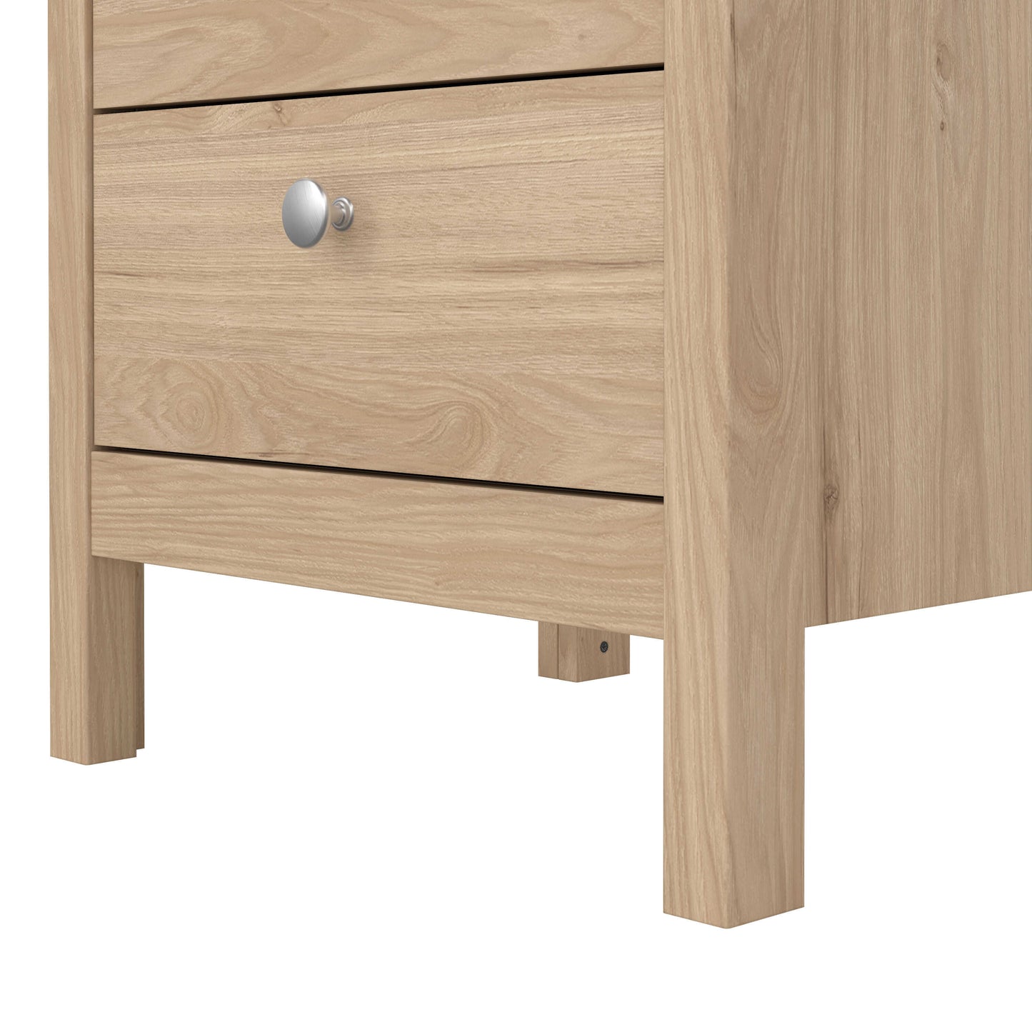 Gossmere Hickory Oak Effect Bedside Table 3 Drawers