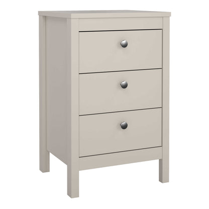 Gossmere Natural Cashmere Bedside Table 3 Drawers