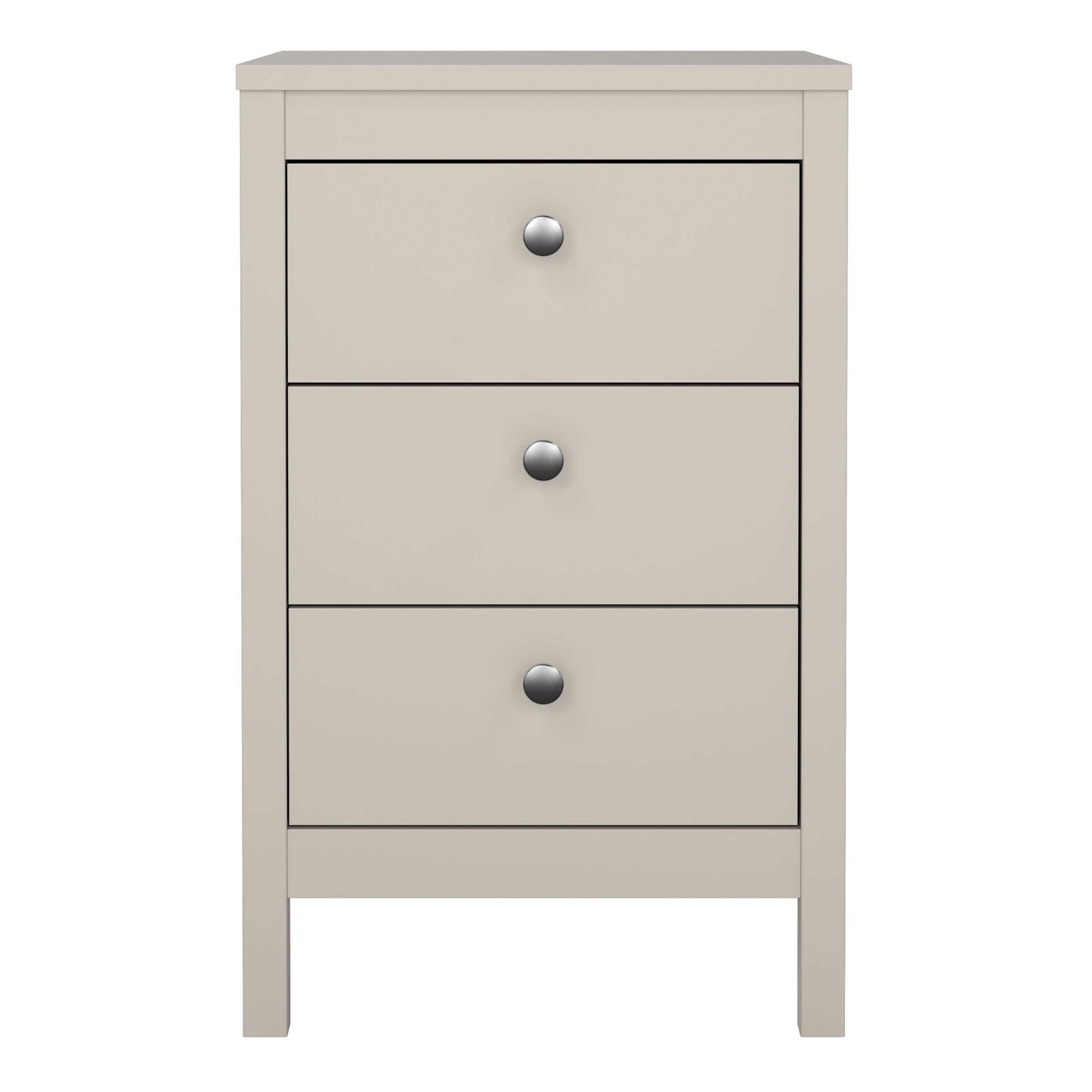 Gossmere Natural Cashmere Bedside Table 3 Drawers