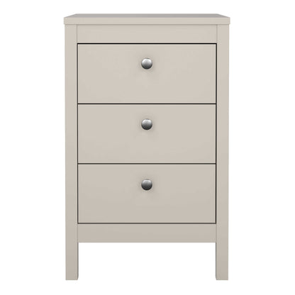 Gossmere Natural Cashmere Bedside Table 3 Drawers