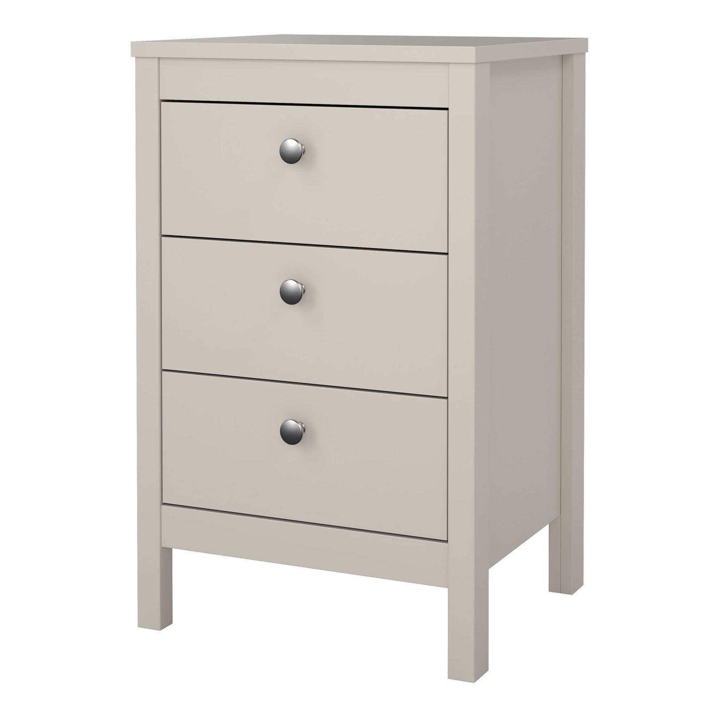 Gossmere Natural Cashmere Bedside Table 3 Drawers