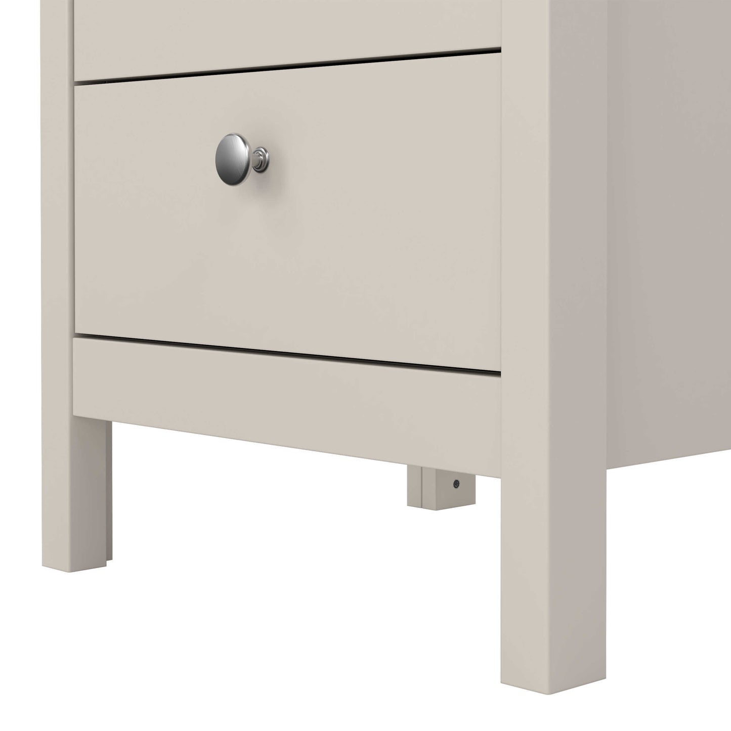 Gossmere Natural Cashmere Bedside Table 3 Drawers