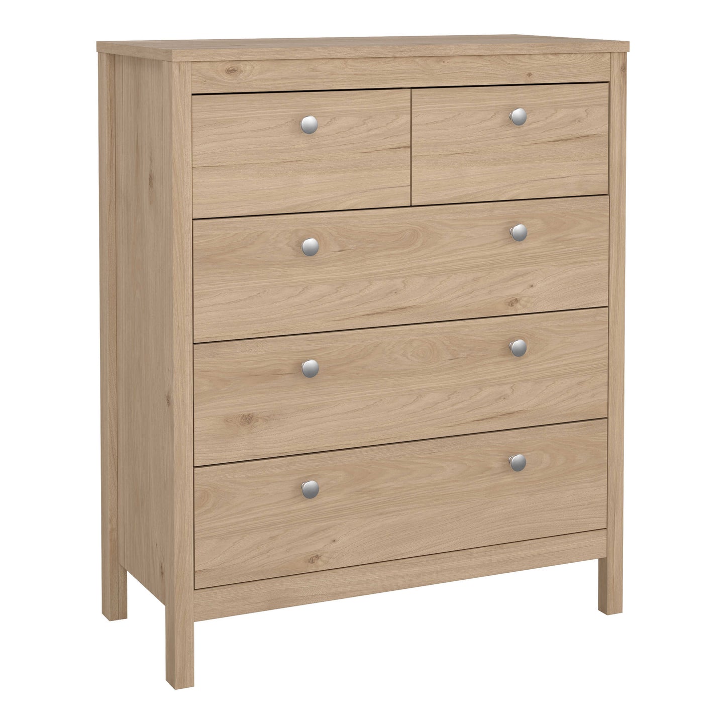Gossmere Bedroom Set Hickory Oak Effect Bedside Table + Chest of Drawers + Wardrobe
