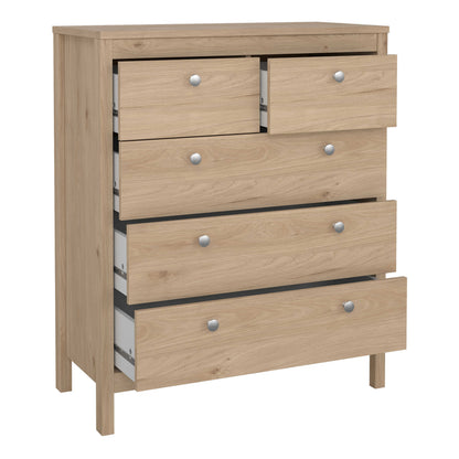 Gossmere Bedroom Set Hickory Oak Effect Bedside Table + Chest of Drawers + Wardrobe