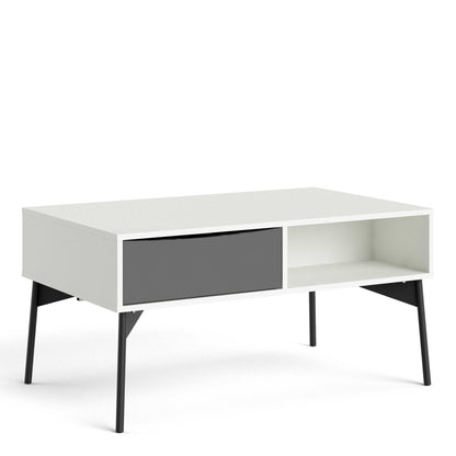 Nordborg Grey and White Wooden Coffee Table with 1 Drawer