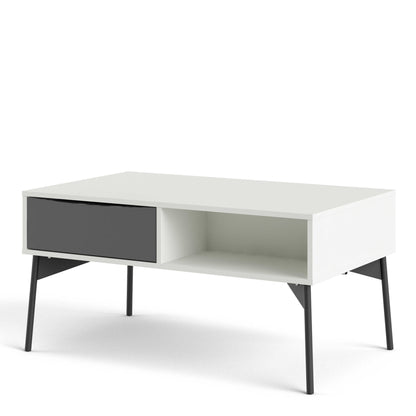 Nordborg Grey and White Wooden Coffee Table with 1 Drawer