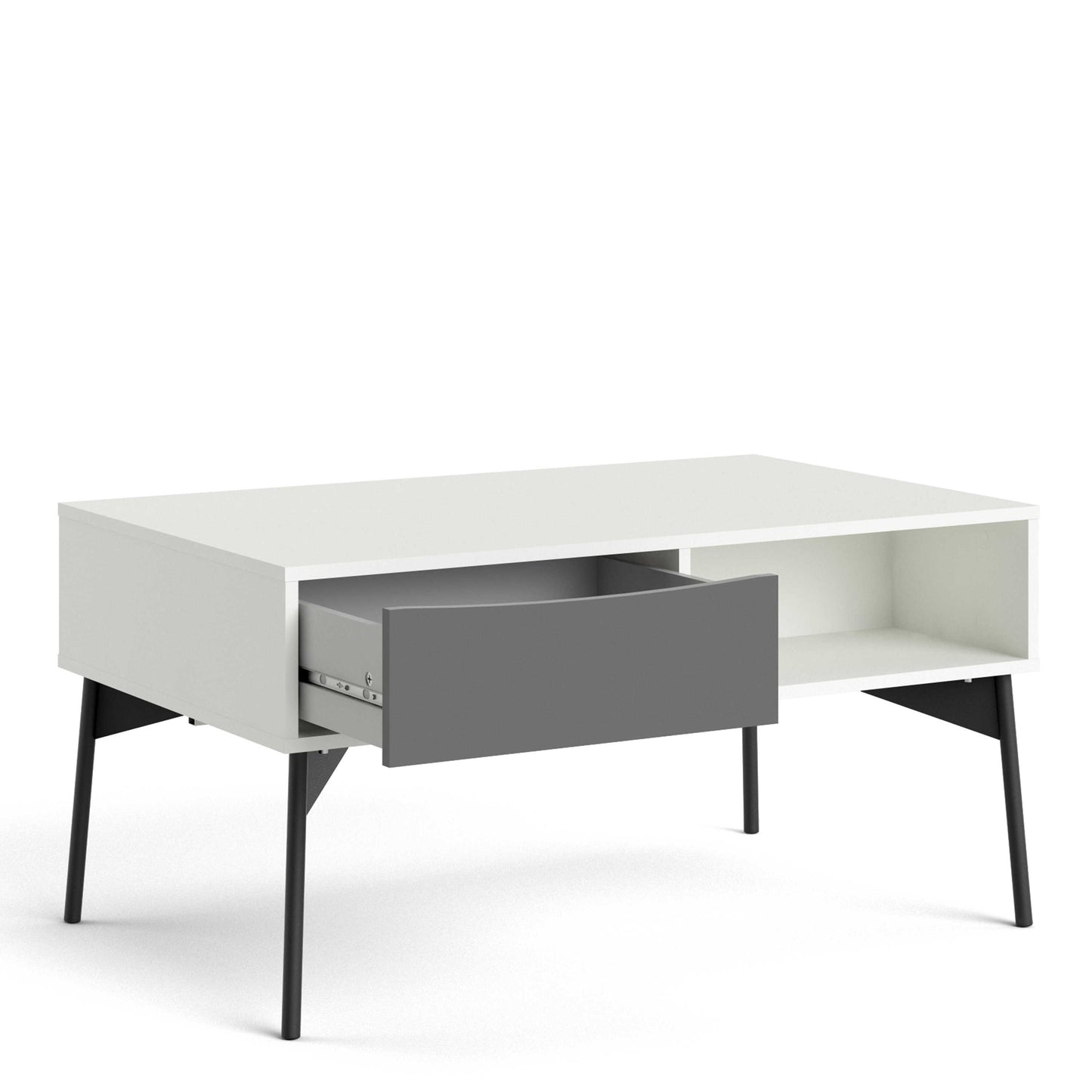 Nordborg Grey and White Wooden Coffee Table with 1 Drawer