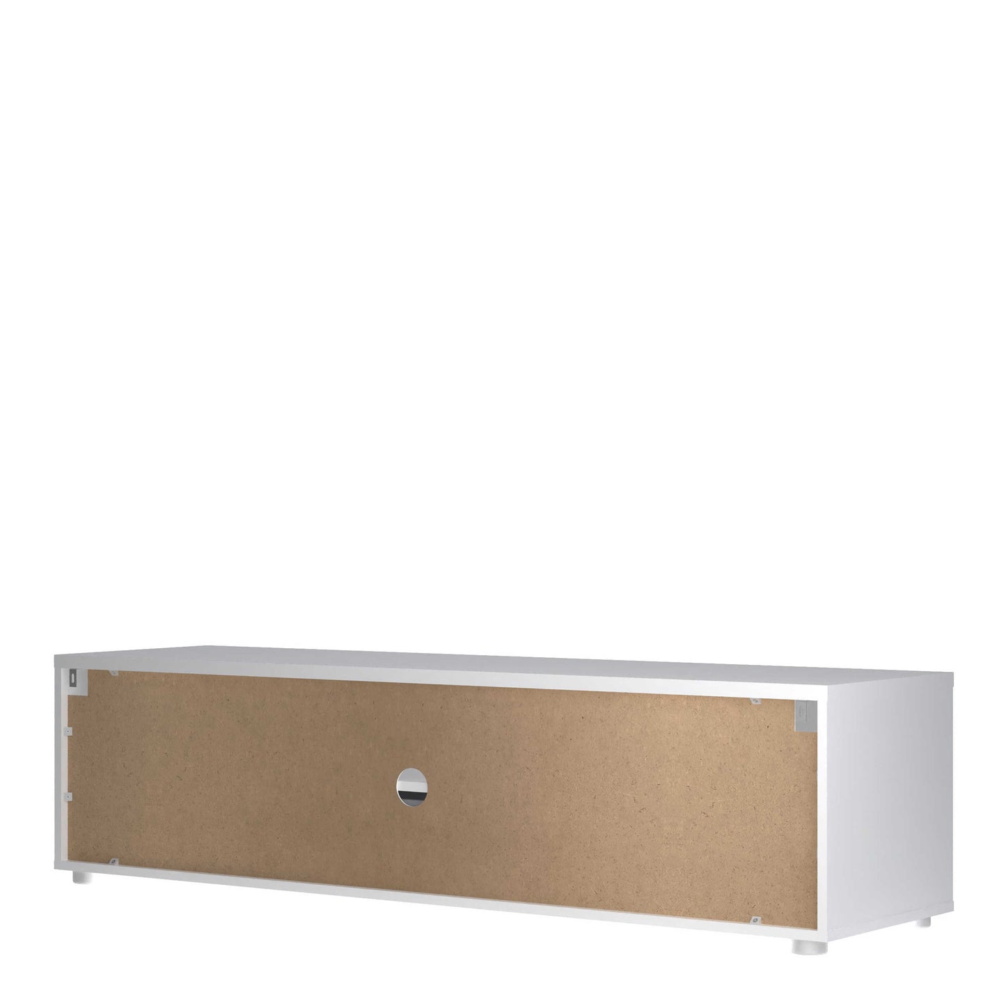 Nagoya White Low Compact Media TV Unit 2 Doors 1 Drawer 1 Shelf