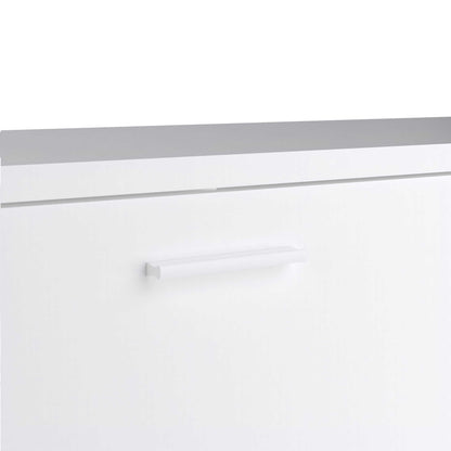 Nagoya White Low Compact Media TV Unit 2 Doors 1 Drawer 1 Shelf