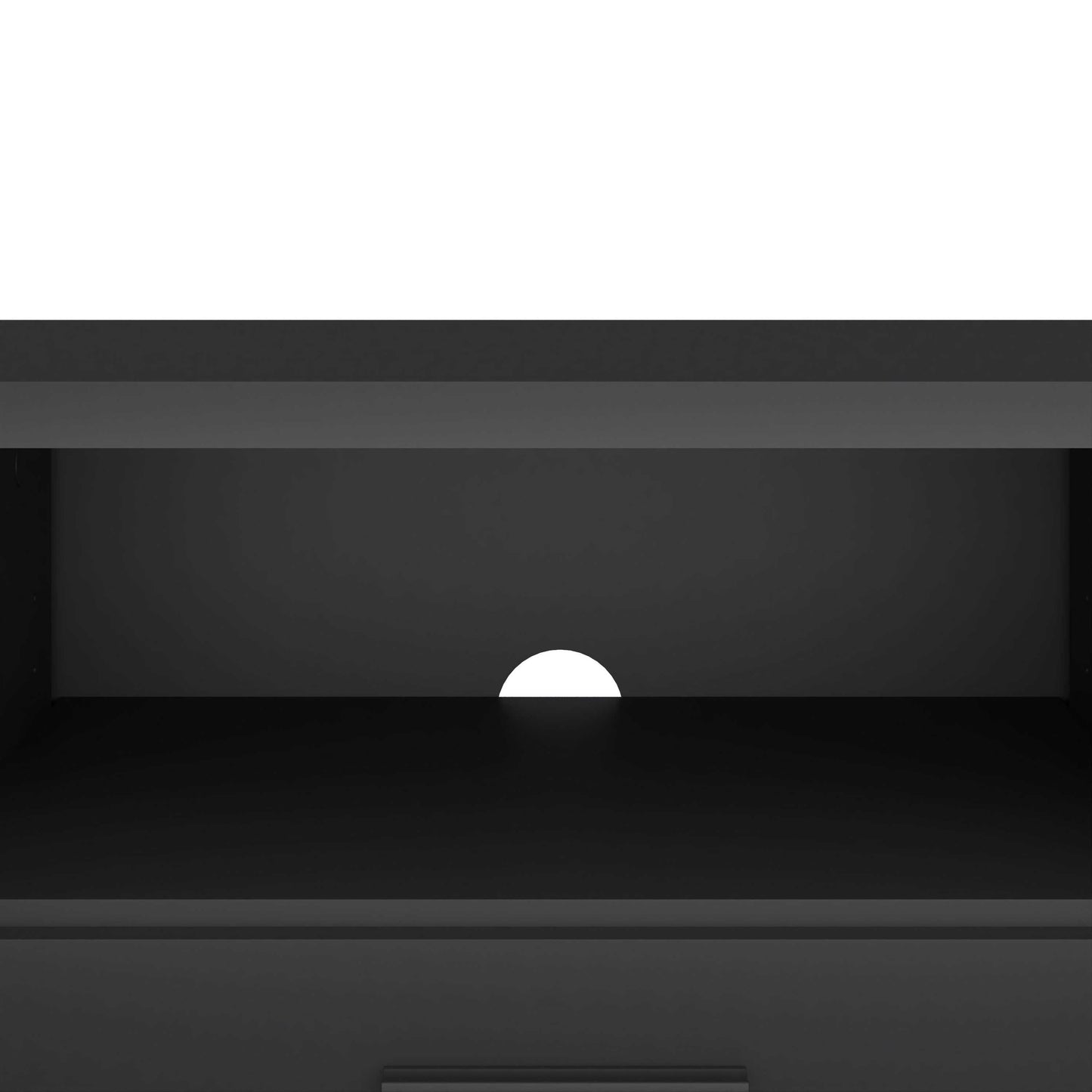 Nagoya Black Low Compact Media TV Unit 2 Doors 1 Drawer 1 Shelf