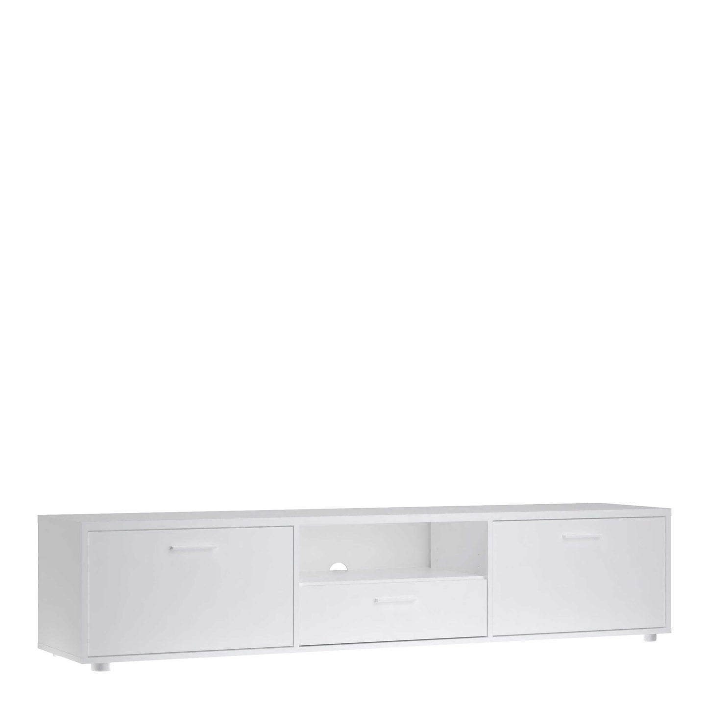 Nagoya White Low Media TV Unit 2 Doors 1 Drawer 1 Shelf