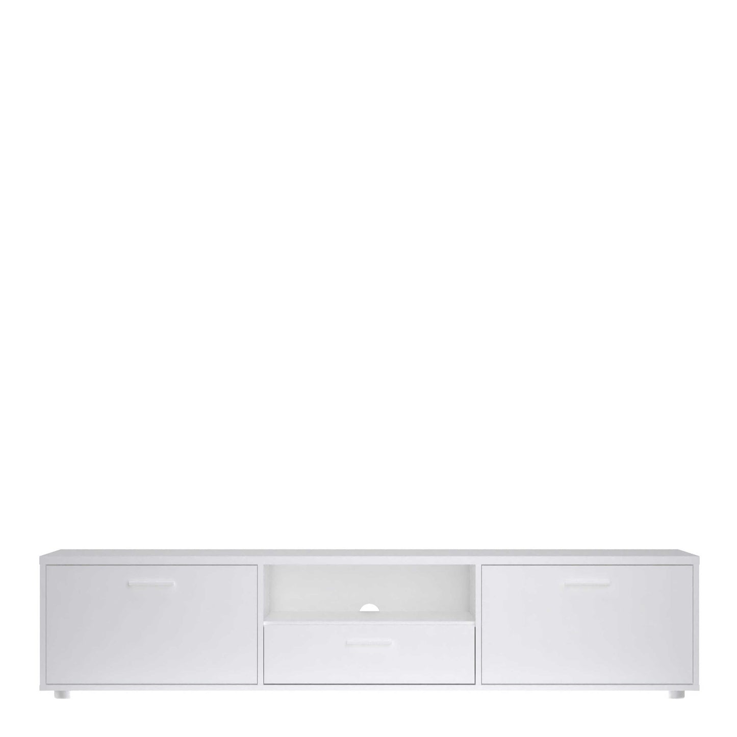 Nagoya White Low Media TV Unit 2 Doors 1 Drawer 1 Shelf