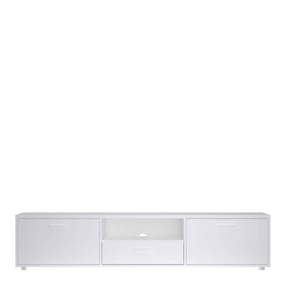 Nagoya White Low Media TV Unit 2 Doors 1 Drawer 1 Shelf