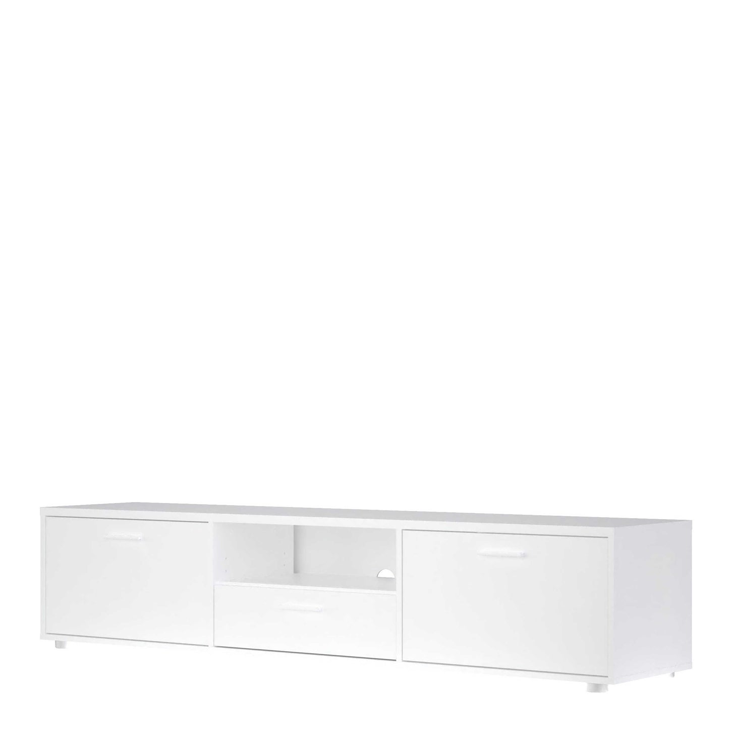 Nagoya White Low Media TV Unit 2 Doors 1 Drawer 1 Shelf