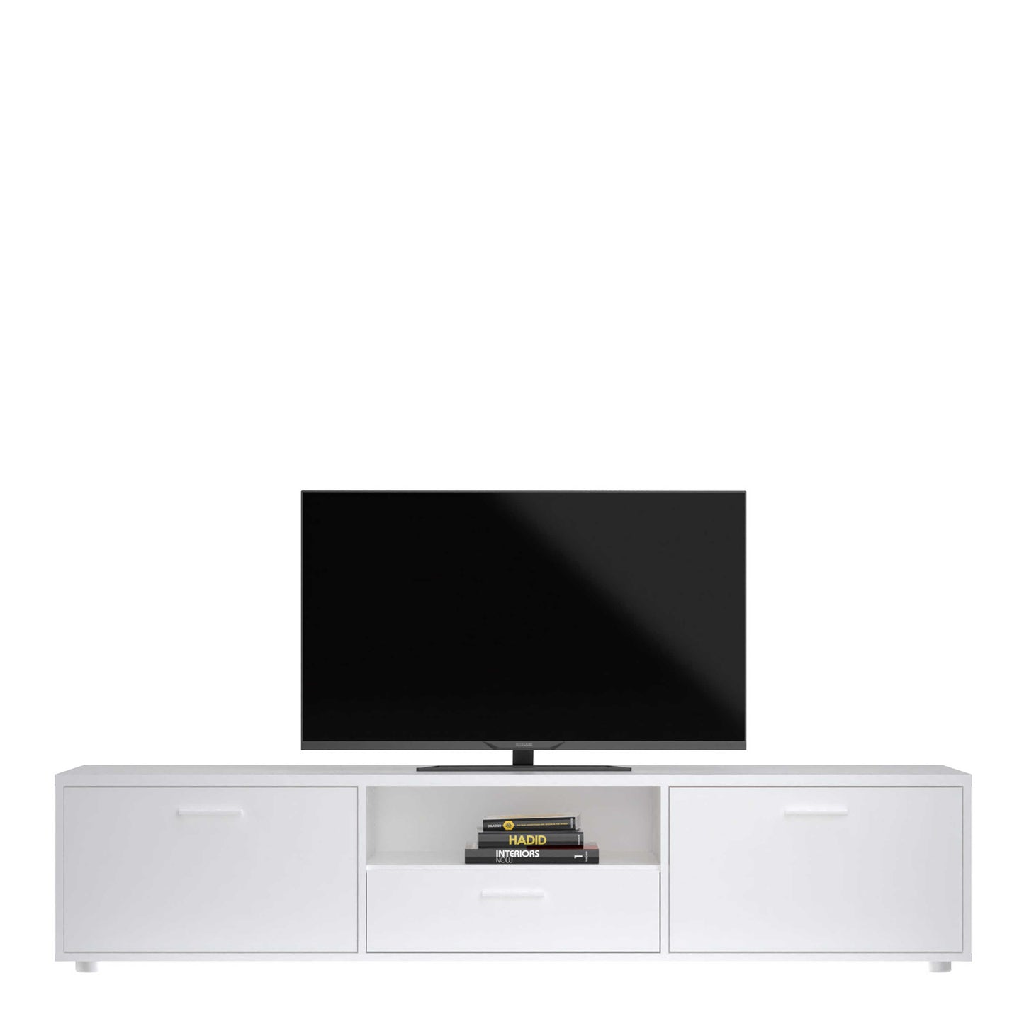 Nagoya White Low Media TV Unit 2 Doors 1 Drawer 1 Shelf