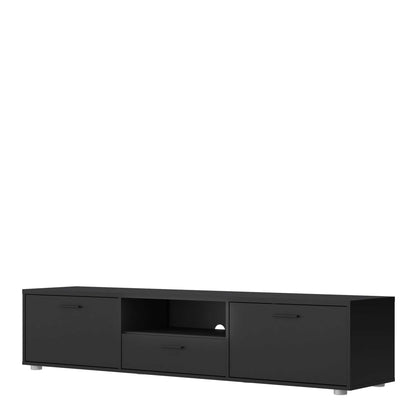 Nagoya Black Low Media TV Unit 2 Doors 1 Drawer 1 Shelf
