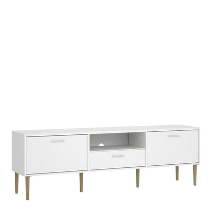 Nagoya White Media TV Unit 2 Doors 1 Drawer 1 Shelf