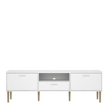 Nagoya White Media TV Unit 2 Doors 1 Drawer 1 Shelf