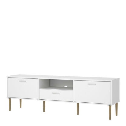 Nagoya White Media TV Unit 2 Doors 1 Drawer 1 Shelf