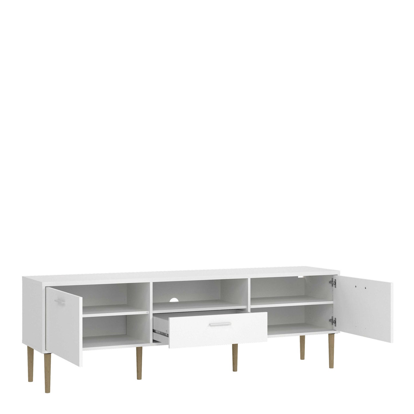 Nagoya White Media TV Unit 2 Doors 1 Drawer 1 Shelf