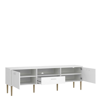 Nagoya White Media TV Unit 2 Doors 1 Drawer 1 Shelf