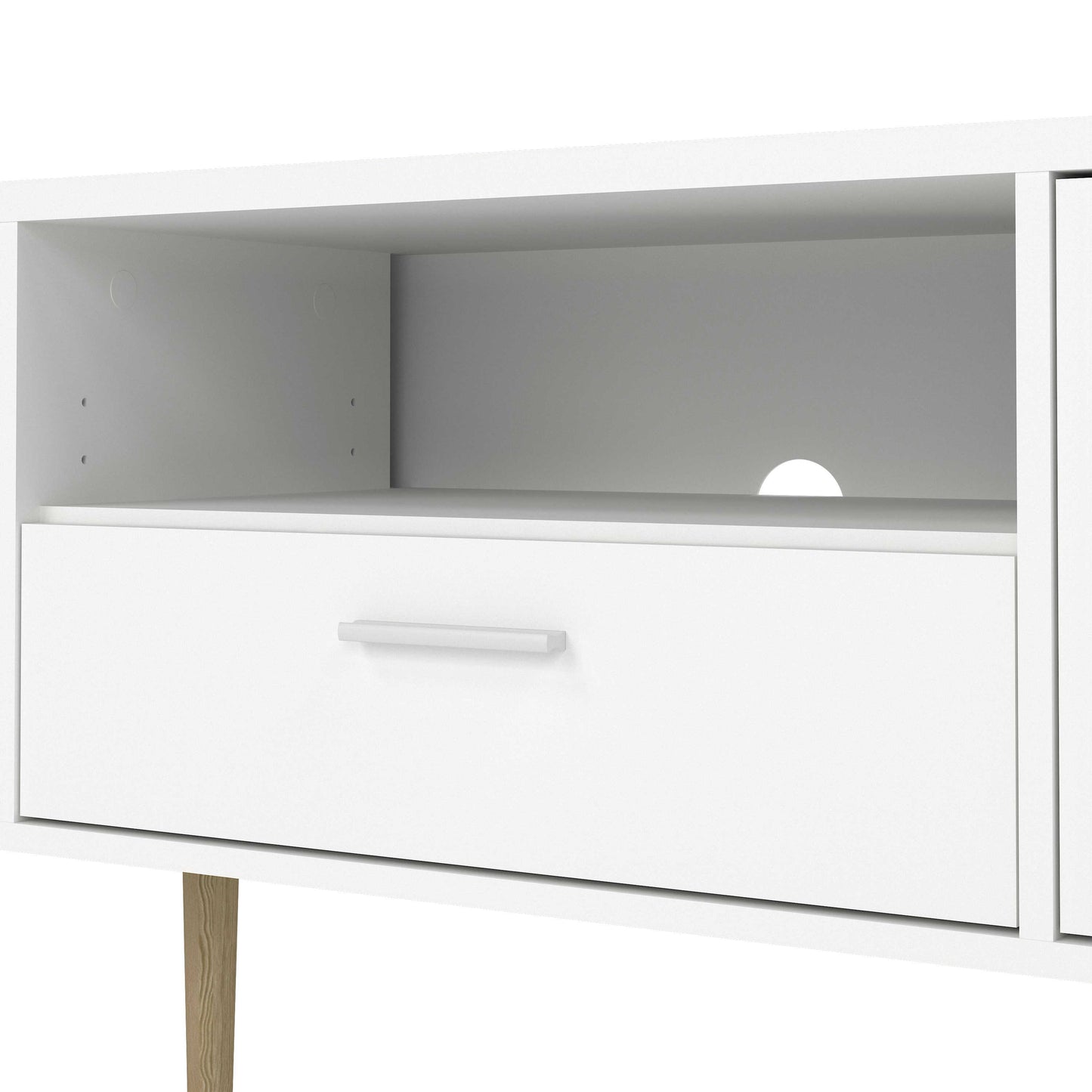 Nagoya White Media TV Unit 2 Doors 1 Drawer 1 Shelf