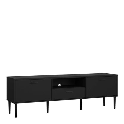 Nagoya Black Media TV Unit 2 Doors 1 Drawer 1 Shelf