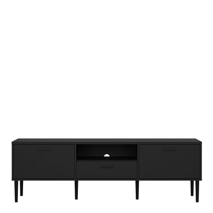 Nagoya Black Media TV Unit 2 Doors 1 Drawer 1 Shelf