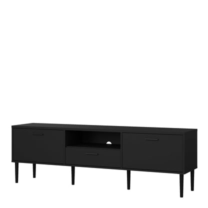 Nagoya Black Media TV Unit 2 Doors 1 Drawer 1 Shelf