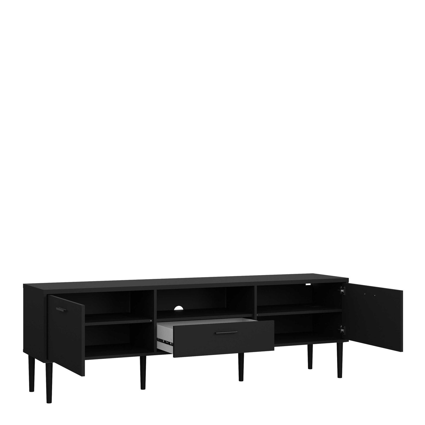 Nagoya Black Media TV Unit 2 Doors 1 Drawer 1 Shelf
