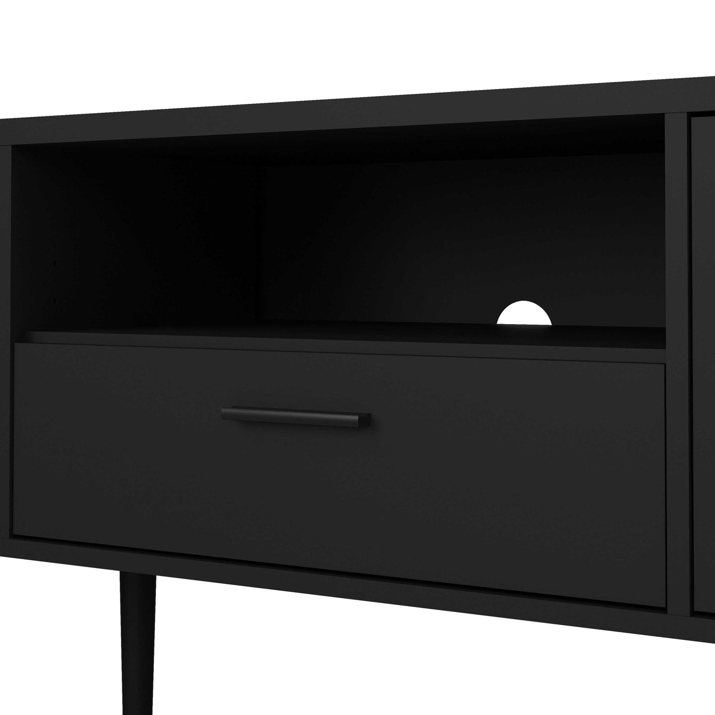 Nagoya Black Media TV Unit 2 Doors 1 Drawer 1 Shelf