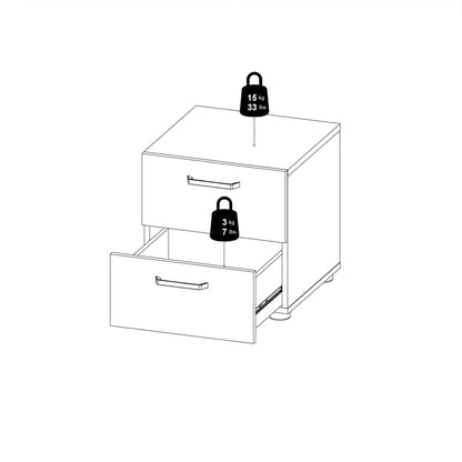 Havdrup Rovere Gessato Dark Oak Bedside Table 2 Drawers