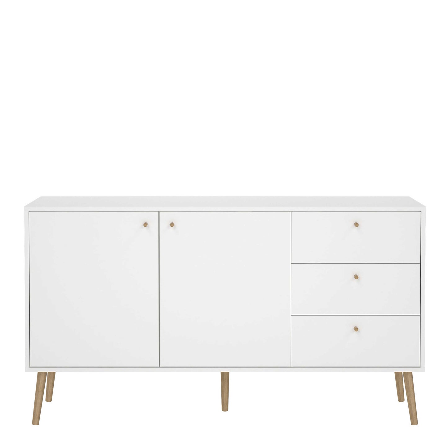 Quietbloom White Wooden Sideboard 2 Doors 3 Drawers