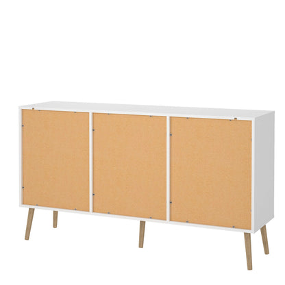 Quietbloom White Wooden Sideboard 2 Doors 3 Drawers