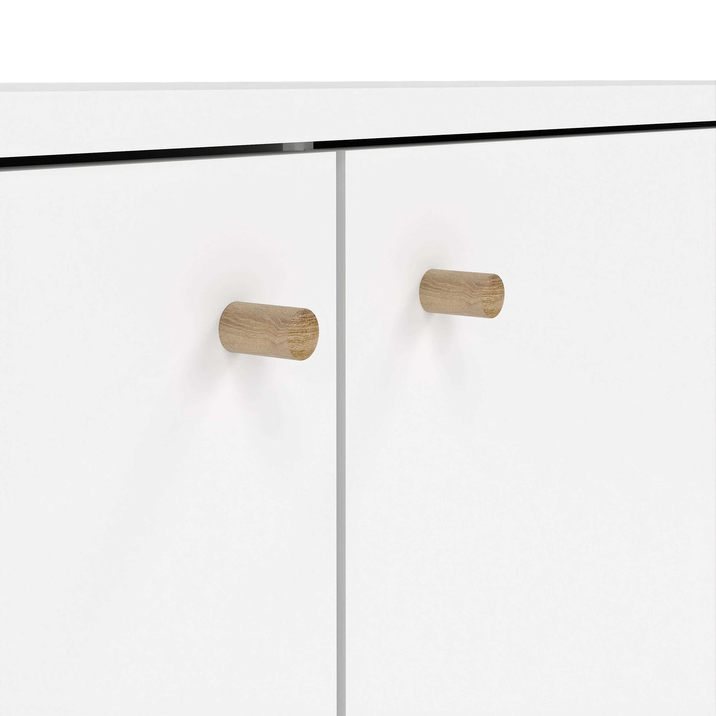Quietbloom White Wooden Sideboard 2 Doors 3 Drawers
