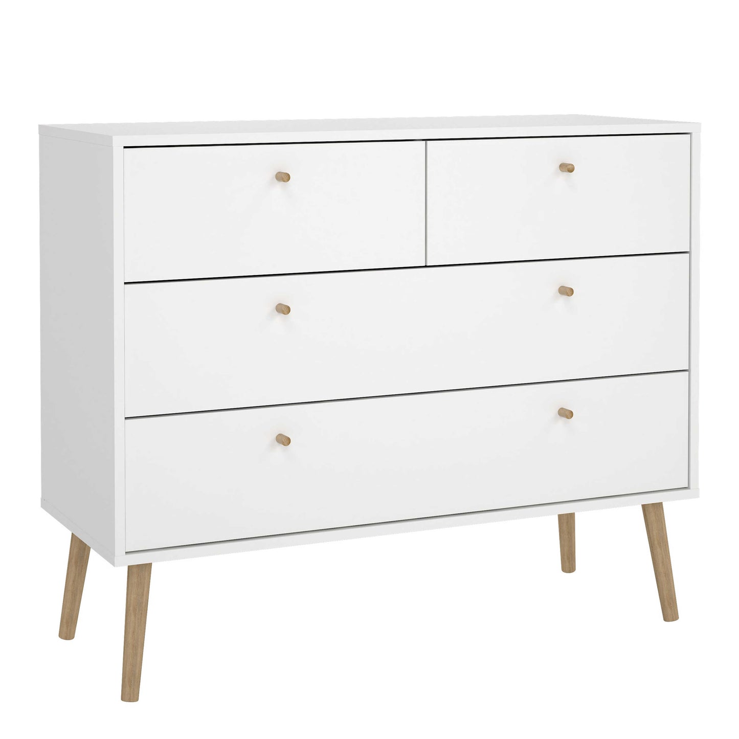 Quietbloom White Wooden Chest 4 Drawers