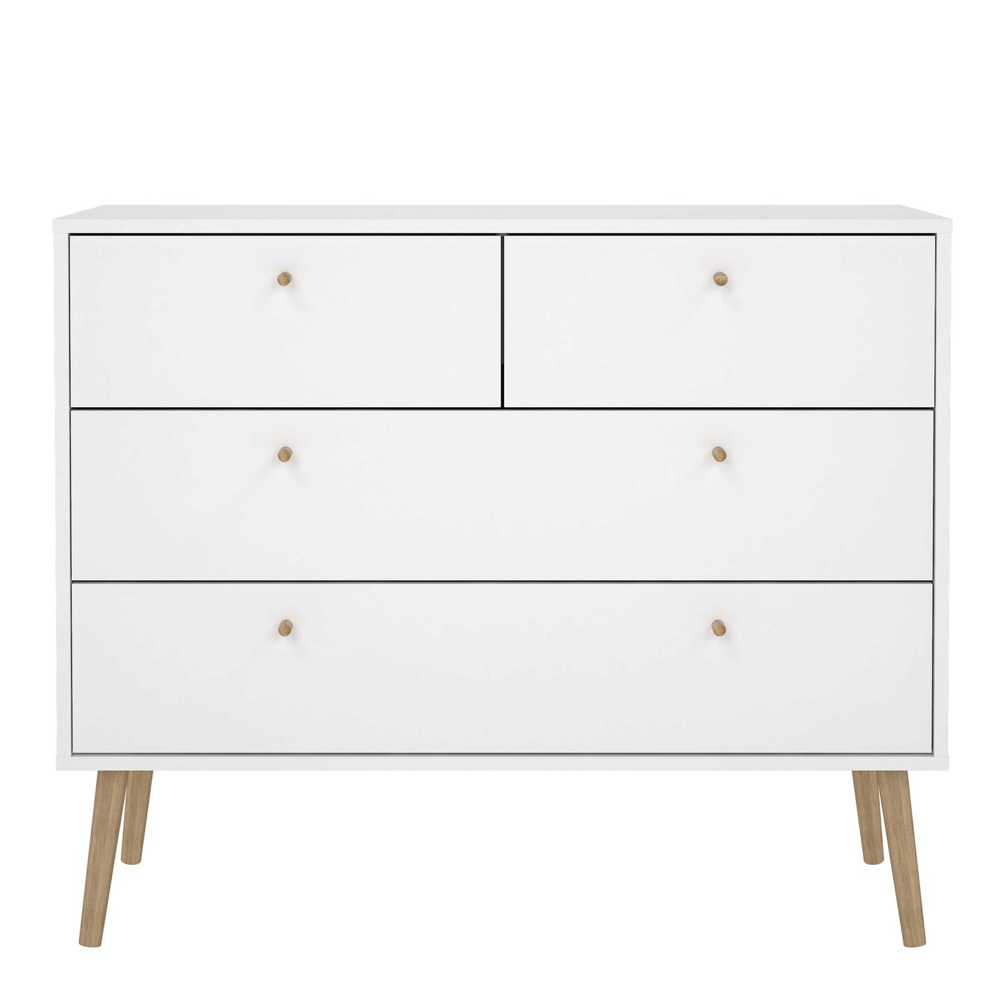 Quietbloom White Wooden Chest 4 Drawers