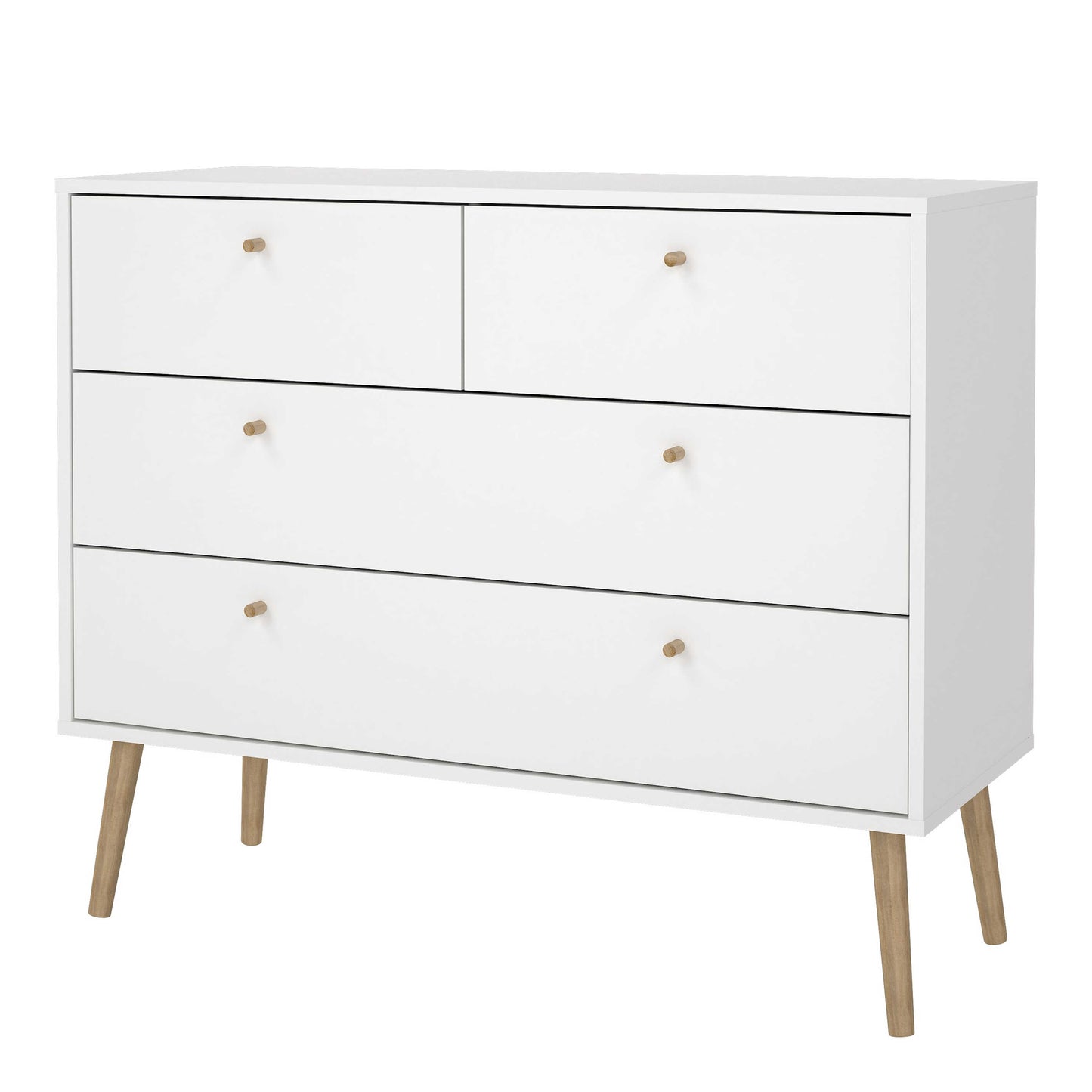 Quietbloom White Wooden Chest 4 Drawers