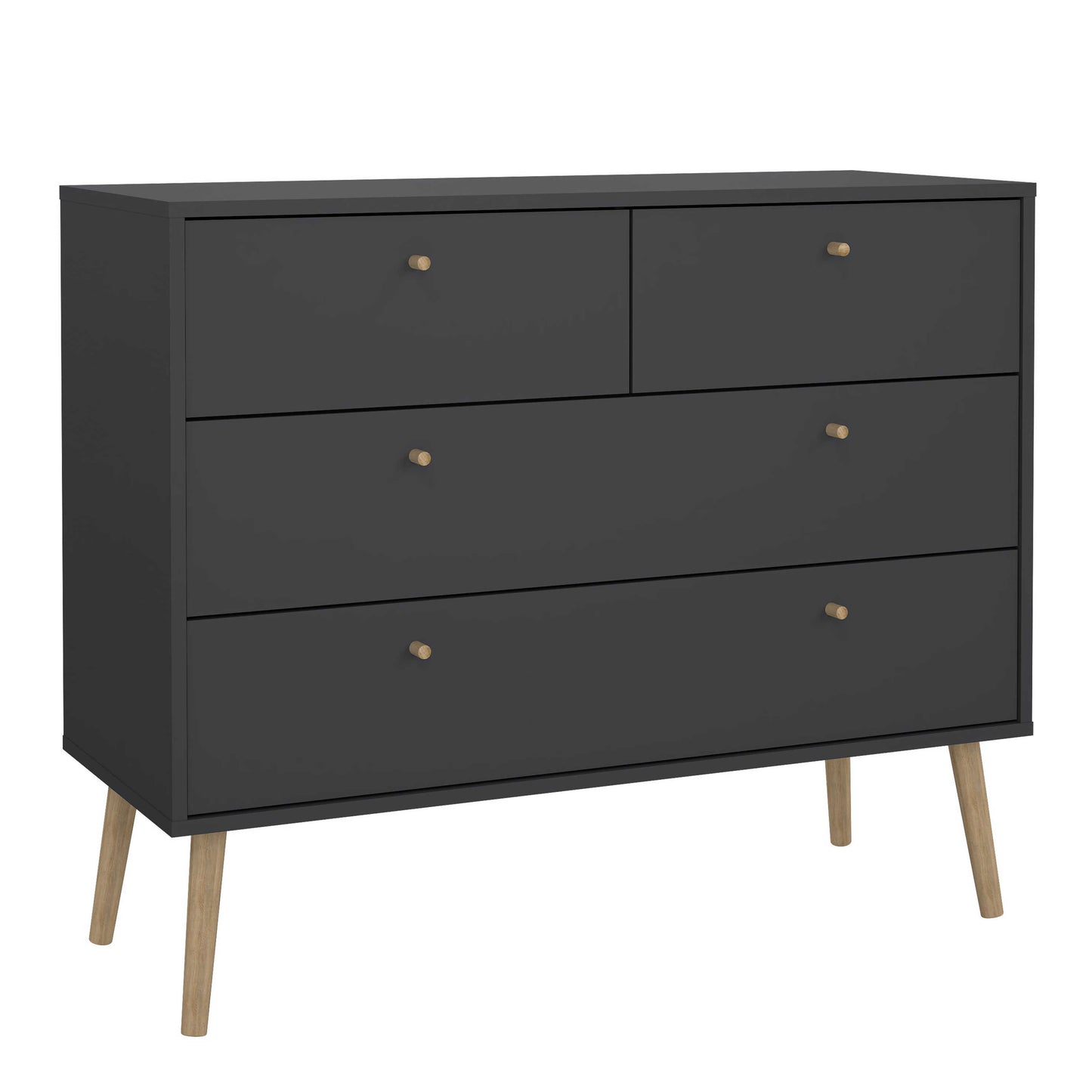 Quietbloom Dark Grey Wooden Chest 4 Drawers