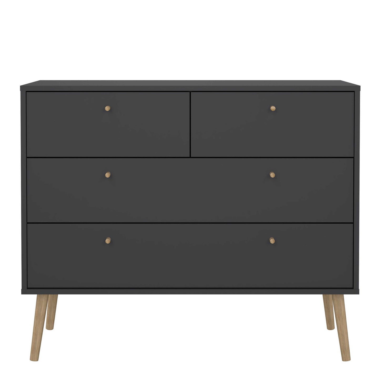Quietbloom Dark Grey Wooden Chest 4 Drawers